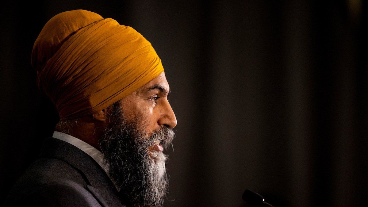 ​Jagmeet Singh, leader of the left-leaning opposition New Democrats, speaks to reporters in Toronto, Ontario, Canada September 5, 2024.