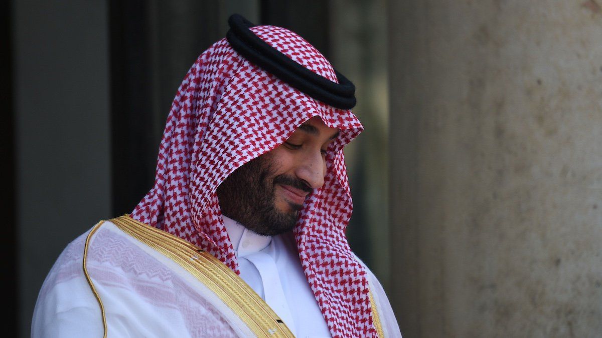 June 16, 2023 - Paris, France: Saudi Arabia s crown prince Mohammed Bin Salman arrives at the Elysee palace for his meeting with French President Emmanuel Macron.