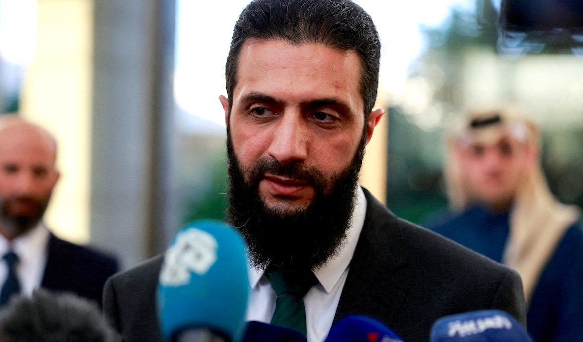 ​Syria's de facto leader Ahmed al-Sharaa, also known as Abu Mohammed al-Golani, speaks to the media in December 2024. 