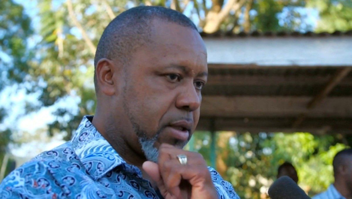 Malawi's Vice President Saulos Klaus Chilima arrives at a polling station in Lilongwe, Malawi May 21, 2019 in this still image obtained from REUTERS TV video. 