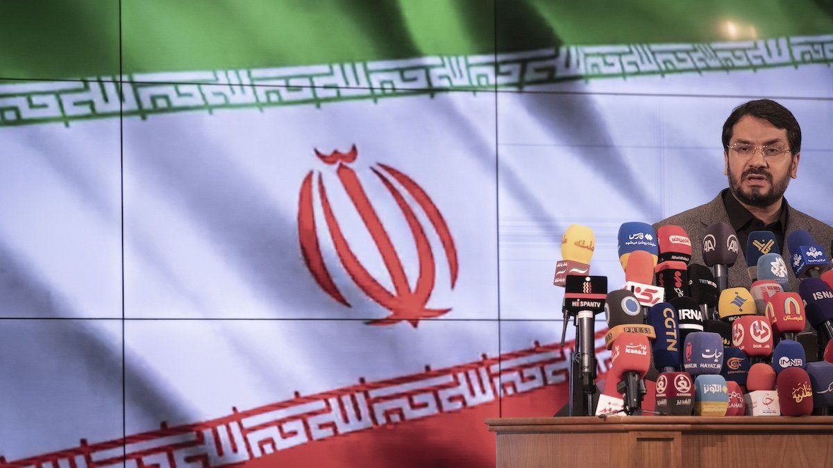 Mehrdad Bazrpash, an Iranian politician and the Minister of Roads and Urban Development, is speaking to the media at a media center in the Iranian Interior Ministry building after registering as a Presidential elections candidate during the last day of candidates' registration for Iran's early Presidential elections, in Tehran, Iran, on June 3, 2024.