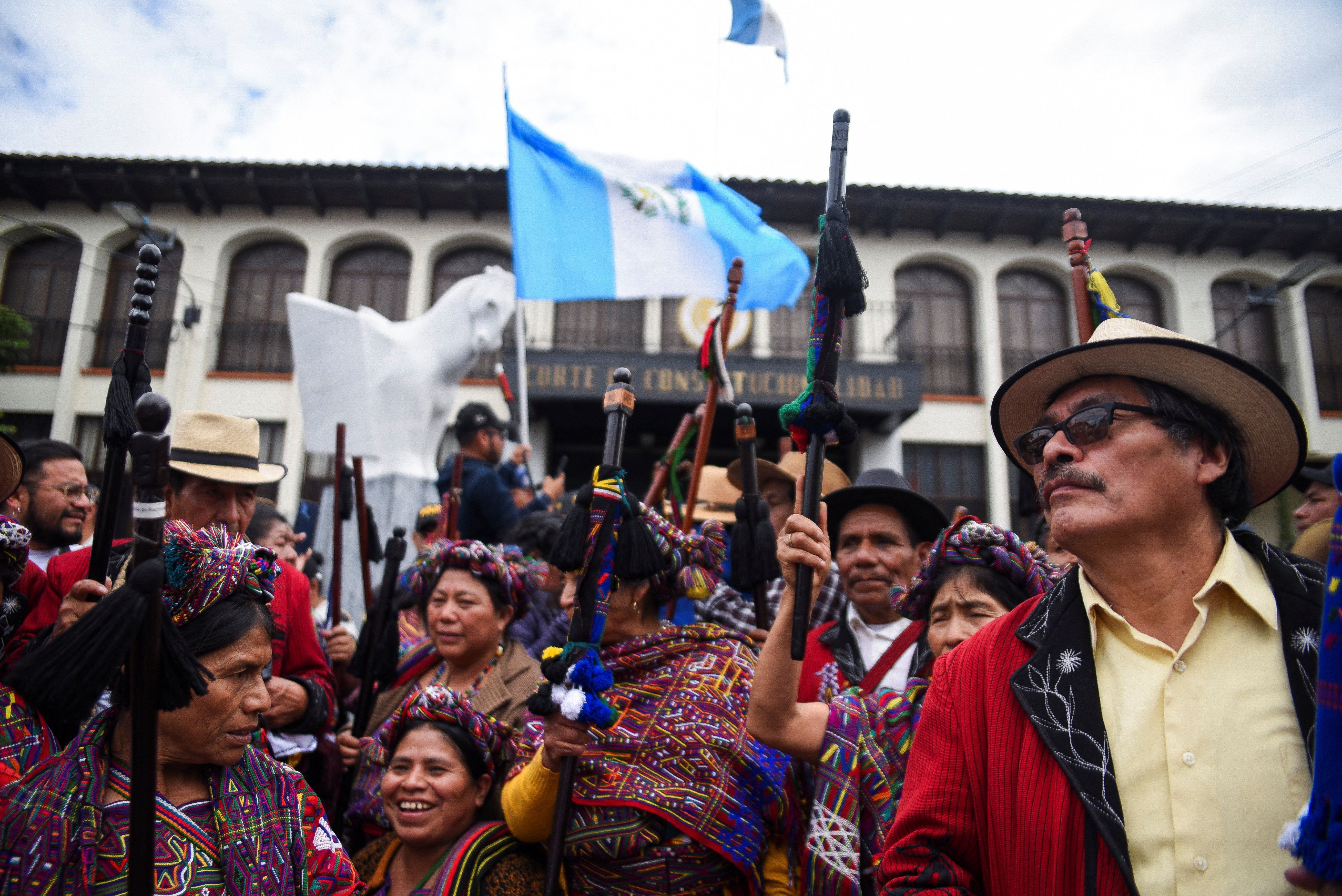 Members of indigenous communities gather in support of democracy, as the U.S. and other countries blame current Guatemalan authorities for trying to block the accession of president-elect Bernardo Arevalo, in Guatemala City, Guatemala November 3, 2023. 