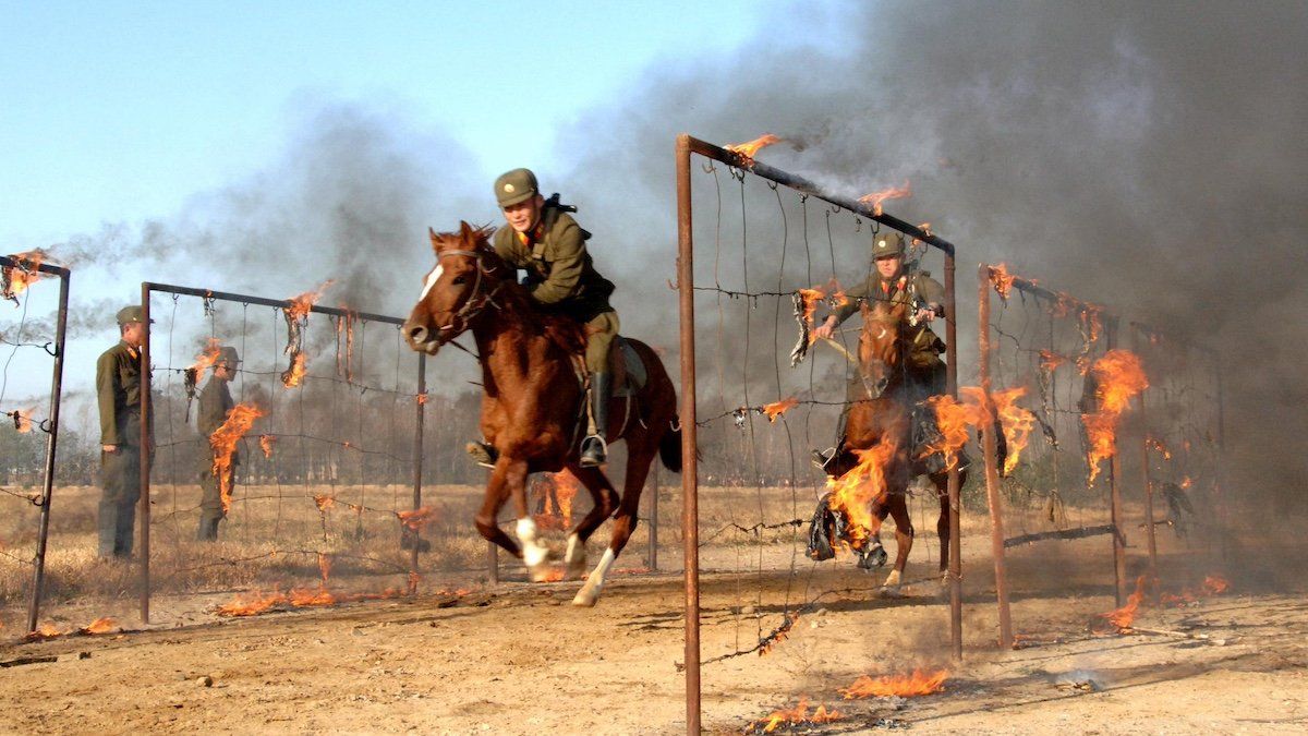 ​North Korean soldiers conduct military training at a drill field of the 534 military unit as the Supreme Commander of the North Korean People's Army (not pictured) visits to the unit at an undisclosed location in North Korea, in this undated picture released by KCNA November 5, 2008.