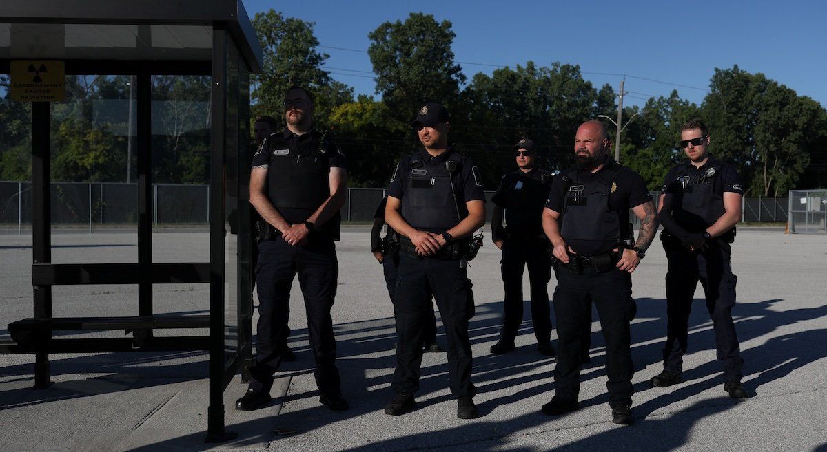 Officers from the Canada Border Services Agency.