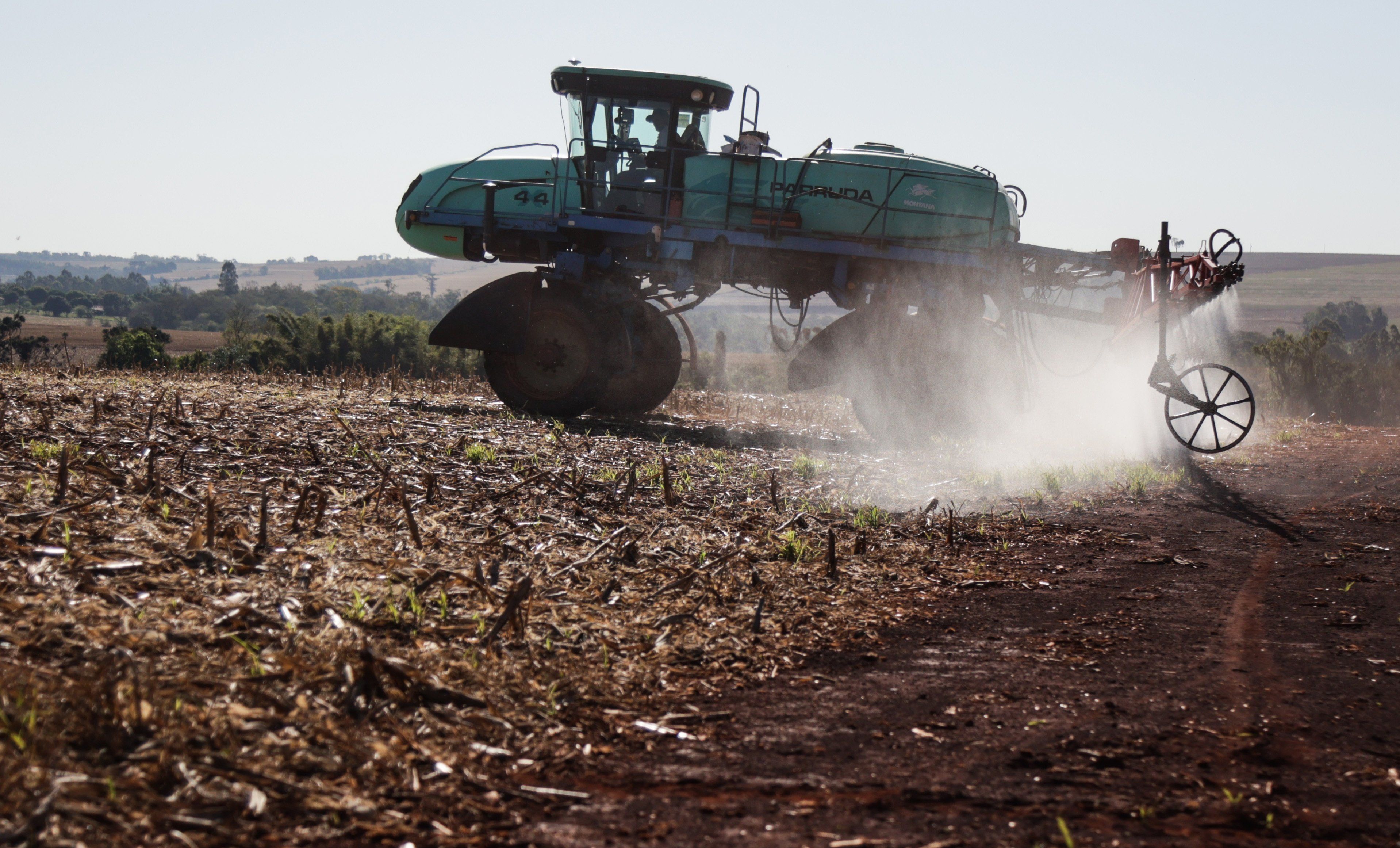 Pesticides being sprayed on a field 