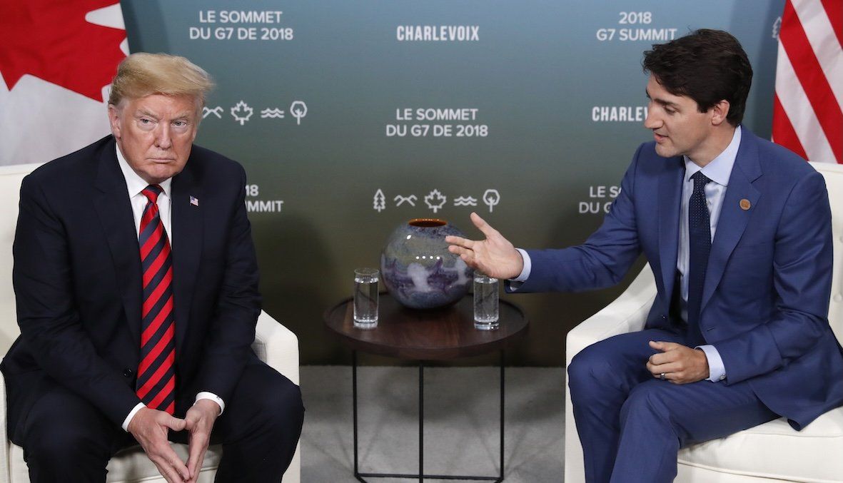 ​President Donald Trump meets with Canada’s Prime Minister Justin Trudeau in a bilateral meeting at the G7 Summit in Charlevoix, Quebec, back in June 2018. 