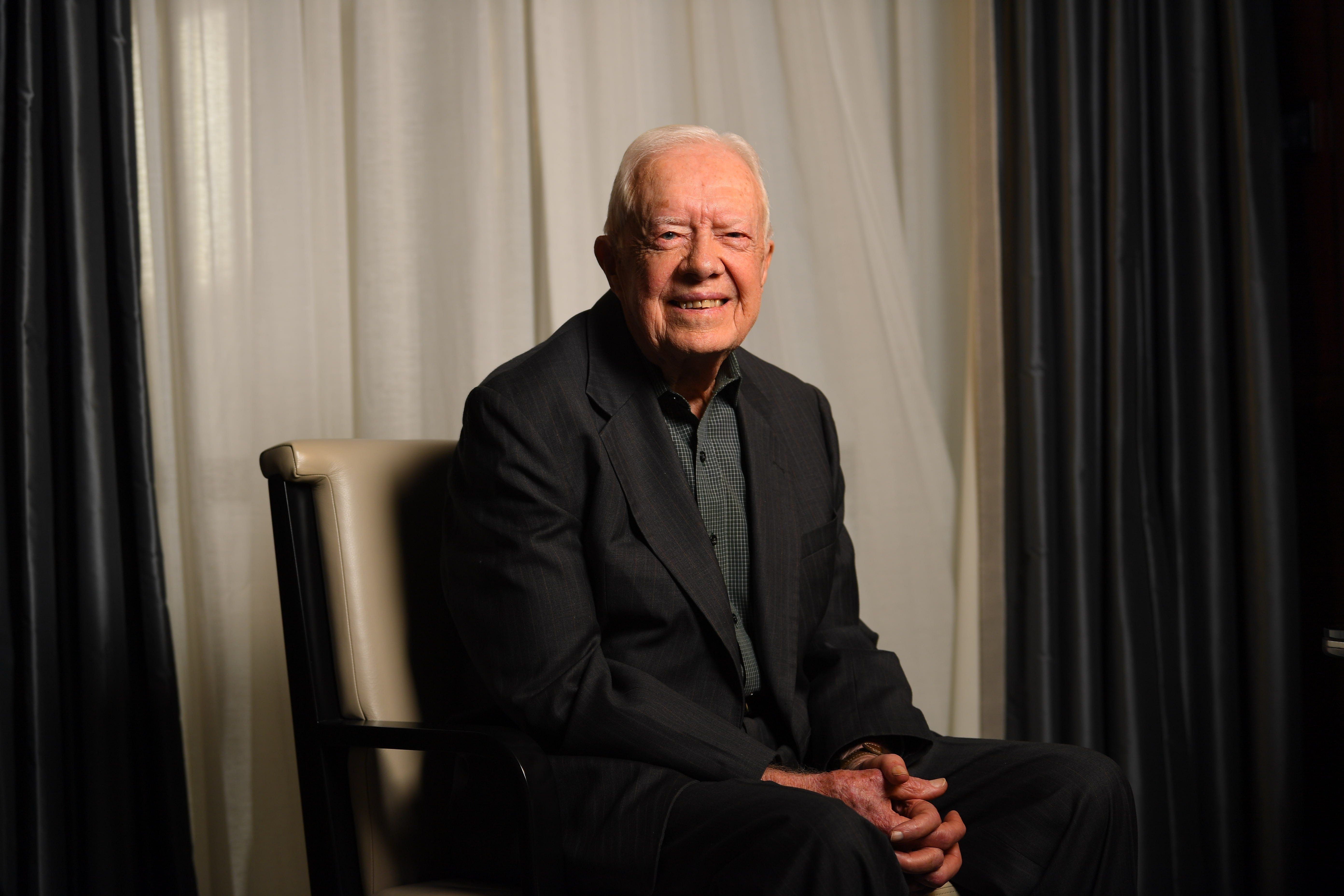 President Jimmy Carter, the 39th President of the United States from 1977 to 1981 and awarded the 2002 Nobel Peace Prize, photographed at the Peninsula Hotel in New York on March 26, 2018.