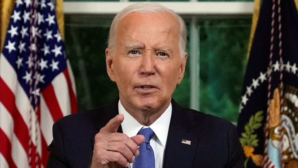 President Joe Biden addresses the nation about his decision to step back from the 2024 presidential race on July 24, 2024. 