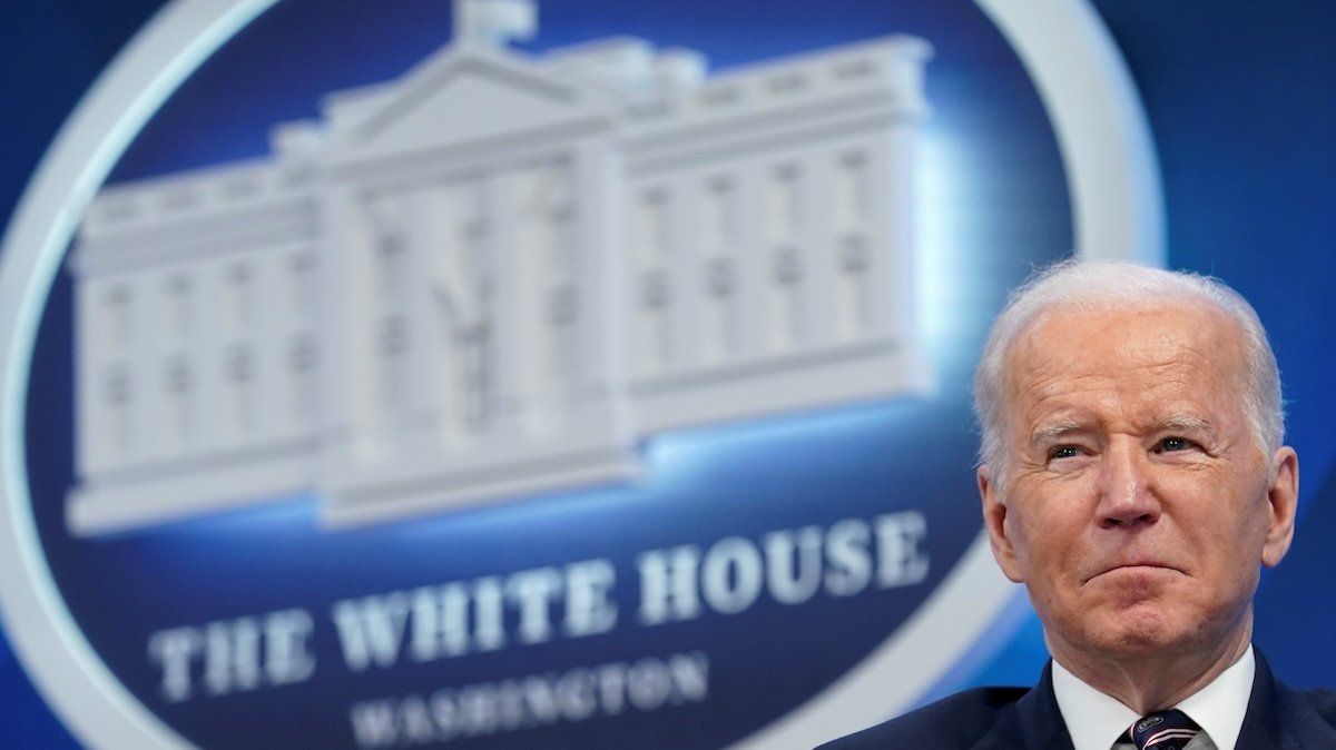 President Joe Biden hosts a virtual roundtable on securing critical minerals at the White House in Washington, U.S., February 22, 2022. 