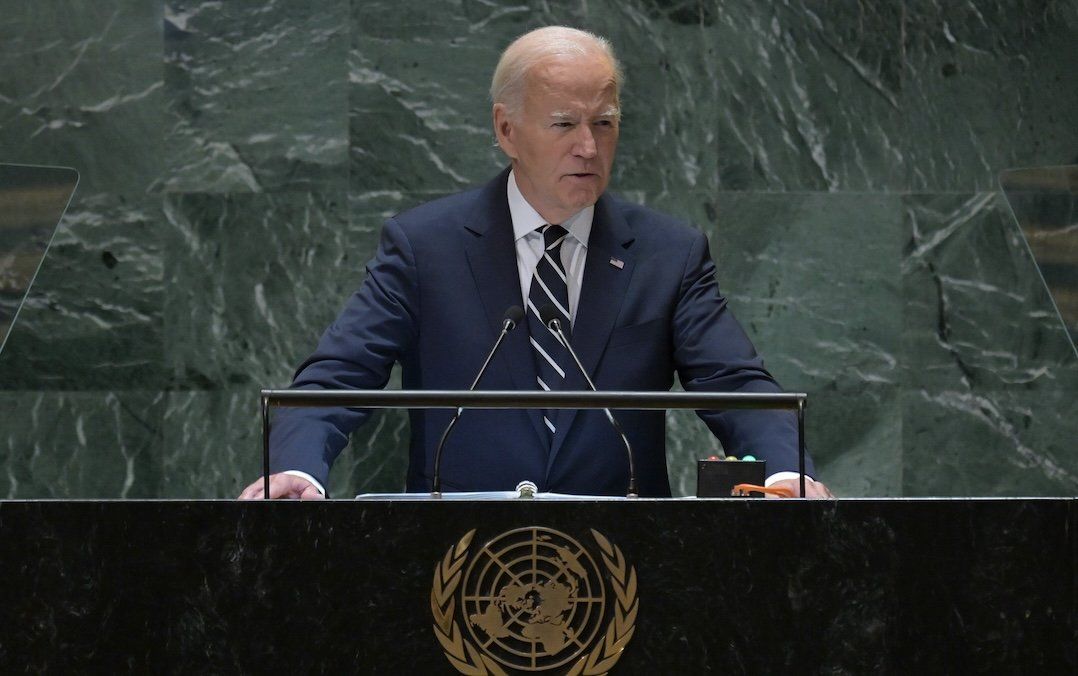 President Joe Biden addresses the United Nations Headquarters during the 79th General Assembly, in New York, on Sept. 24, 2024.​