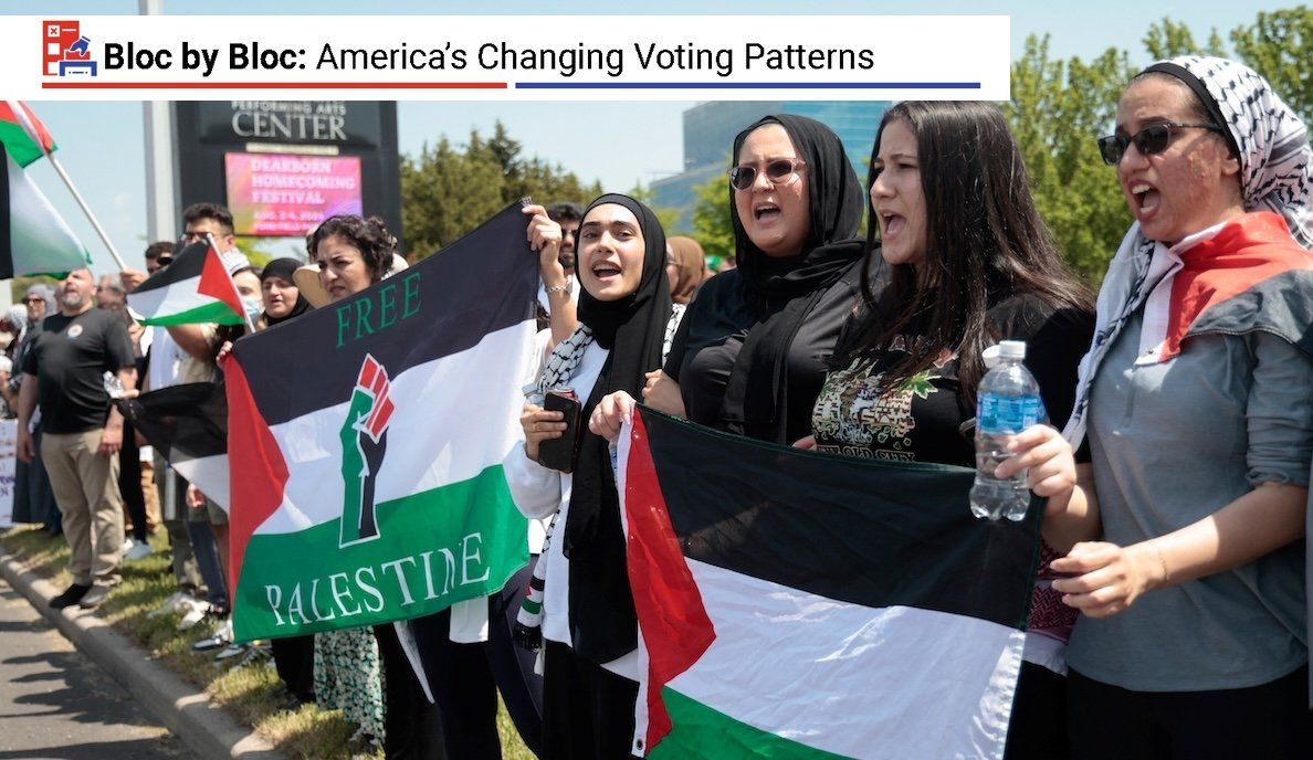 Pro-Palestinian protesters rally for a cease-fire in Gaza during the ongoing conflict between Israel and Hamas in Dearborn, Michigan, on May 19, 2024. ​