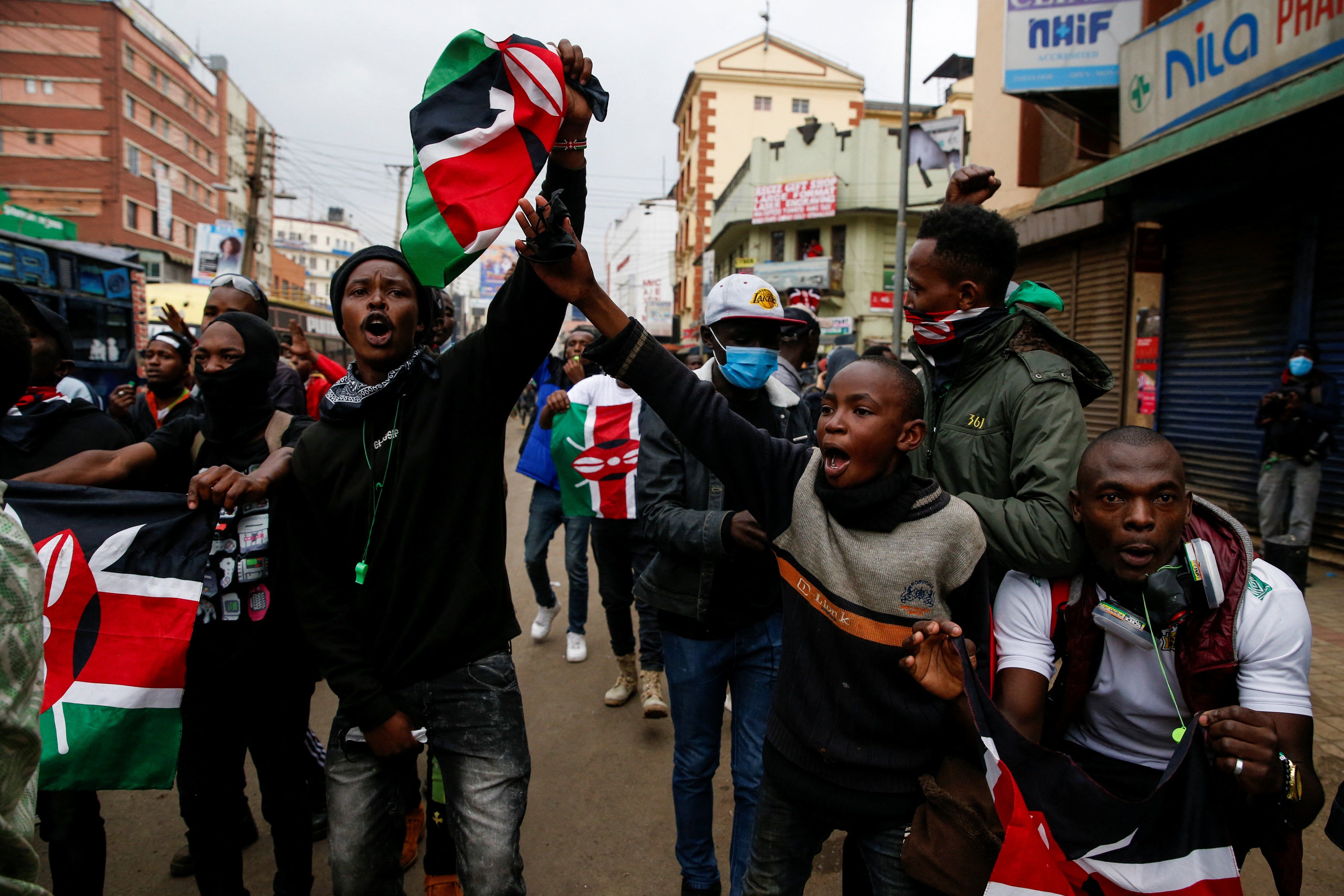 ​Pro-reform protesters participate in an anti-government demonstration over what organisers say are tax hikes, bad governance, constitutional violations, extra-judicial killings and cost of living, in Nairobi, Kenya, August 8, 2024. 