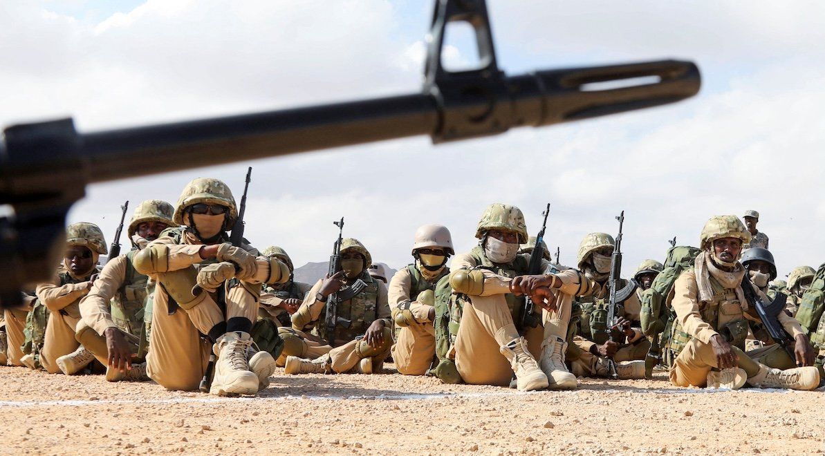 ​Puntland Security Forces parade newly trained soldiers and equipment to combat ISIS in Bosasso, Bari Region, Puntland region, Somalia, on Jan. 30, 2025. 