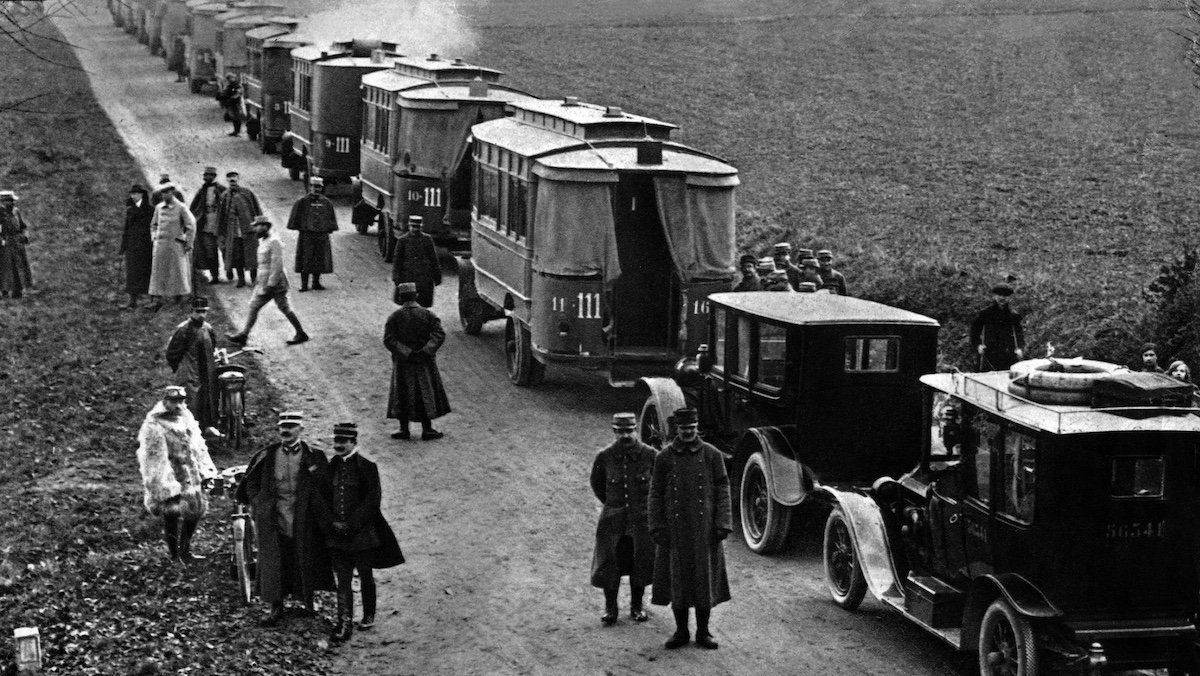 Requisitioned Cabs used at the Battle of the Marne, 1914