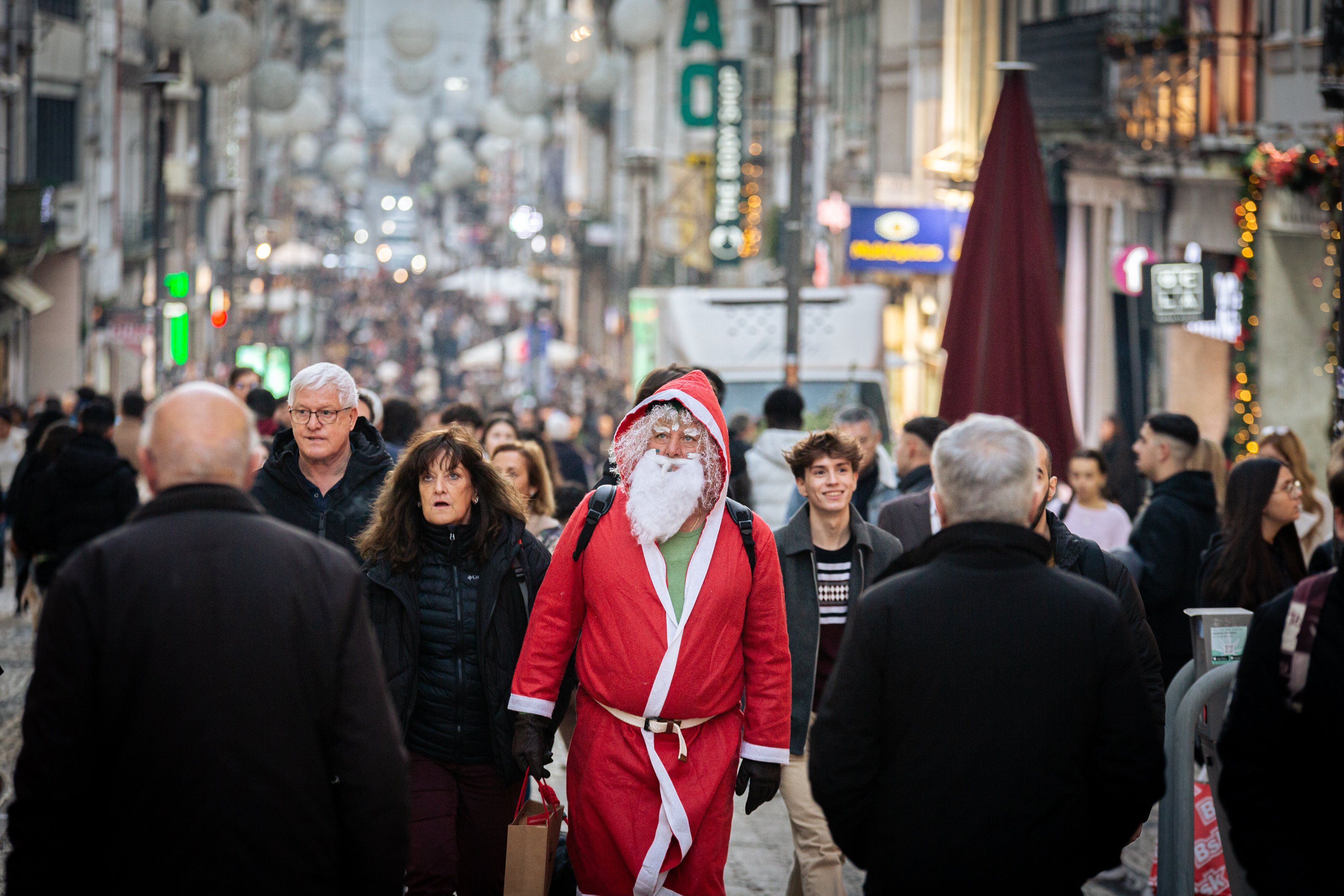 Santa does his holiday shopping