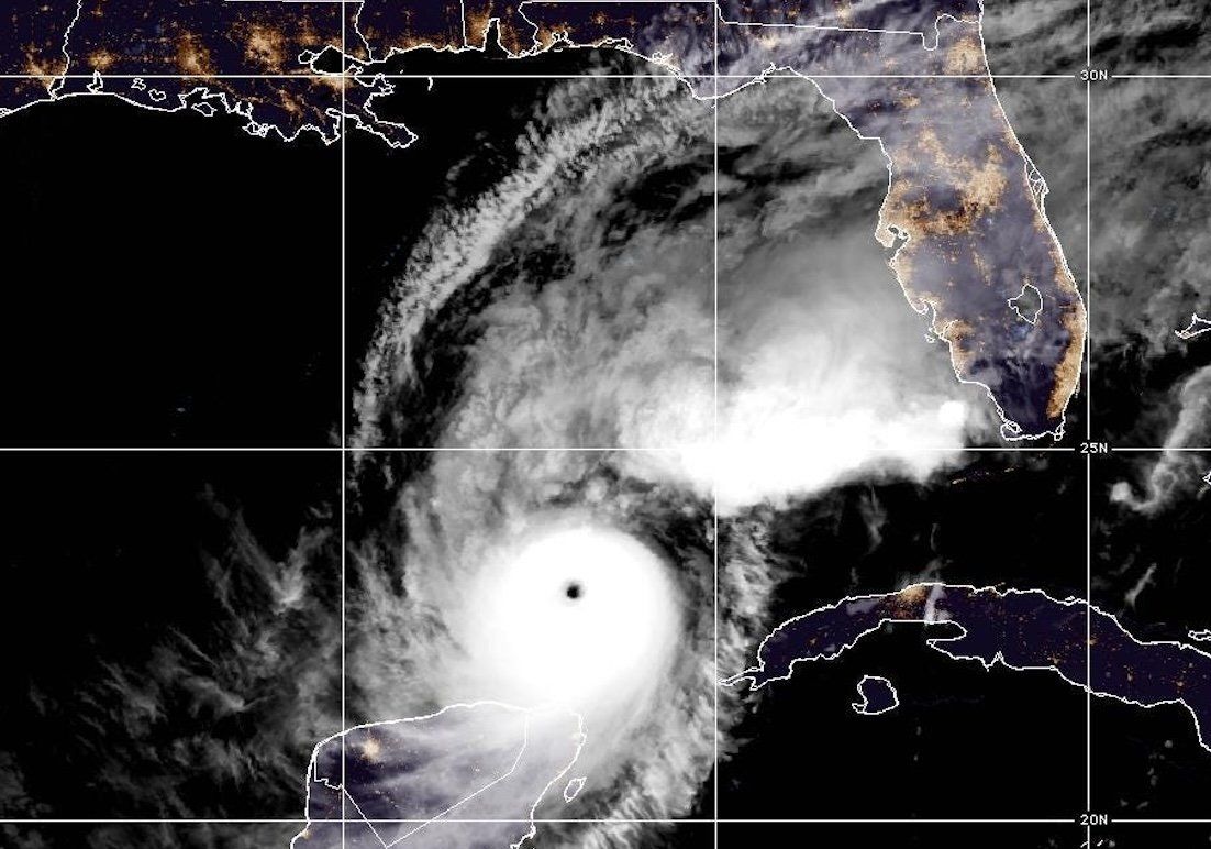 ​Satellite image of Hurricane Milton as of 8 p.m., on Oct. 8, 2024.