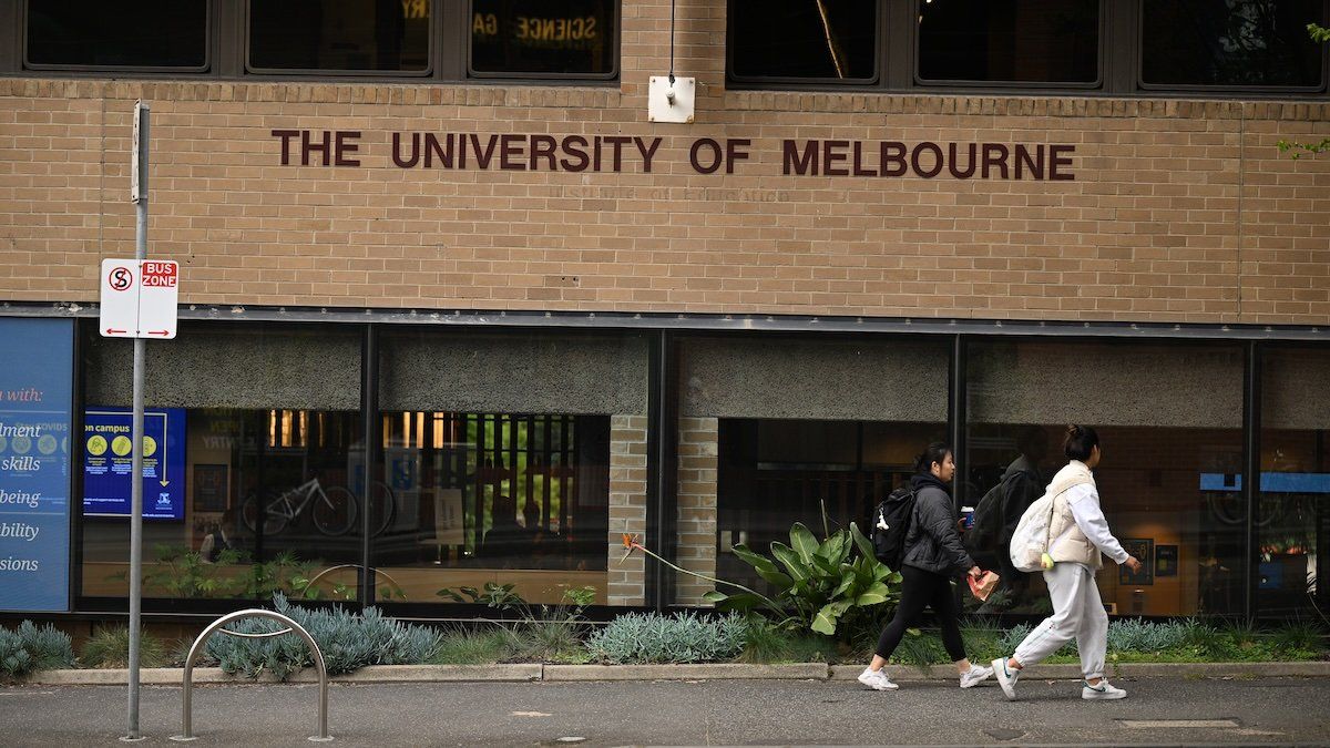 Signage for The University of Melbourne is seen in Melbourne, Wednesday, November 2, 2022. 