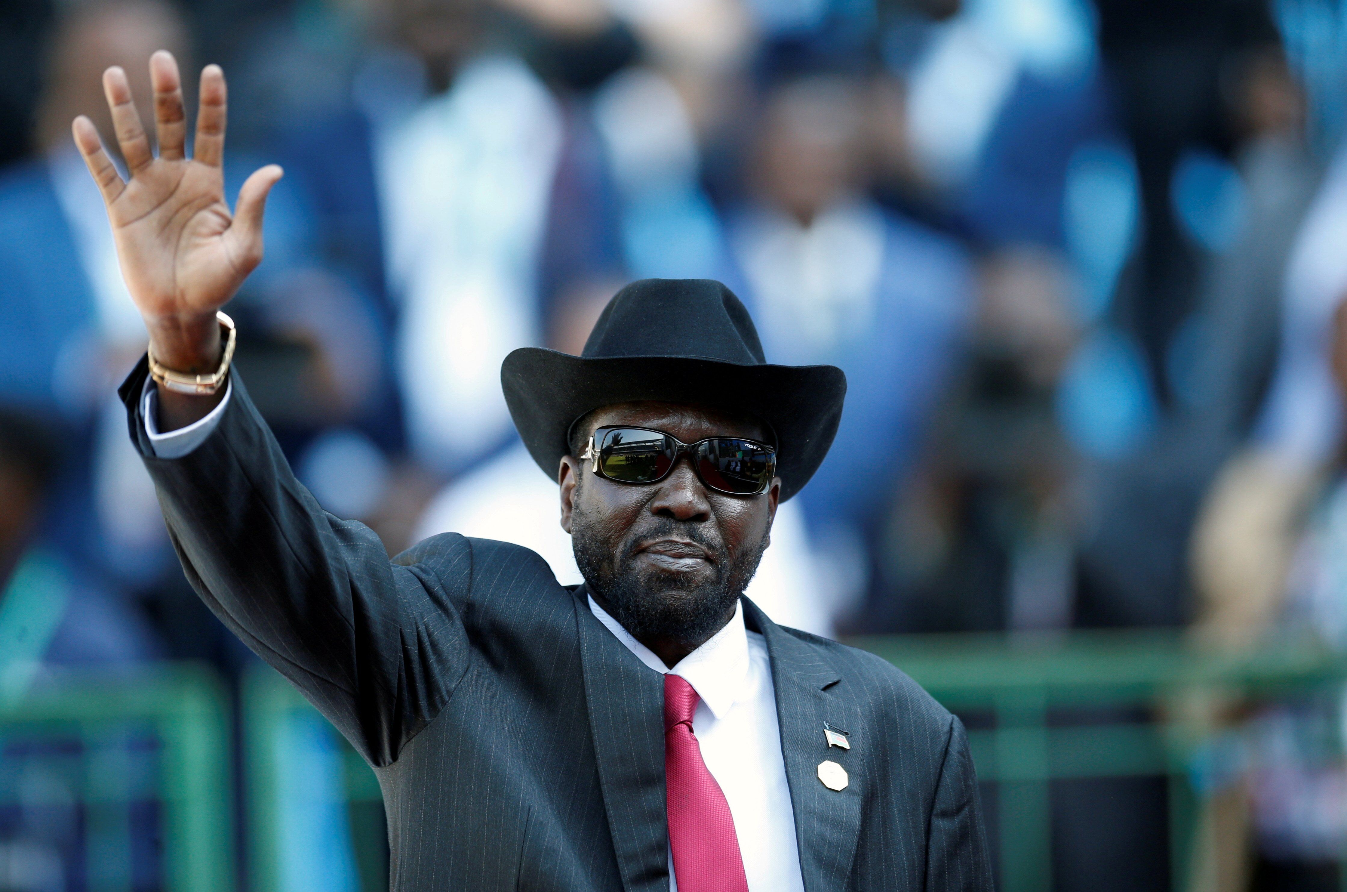 ​South Sudan's President Salva Kiir Mayardit arrives for the inauguration of Cyril Ramaphosa as South African's president, at Loftus Versfeld stadium in Pretoria, South Africa May 25, 2019. 