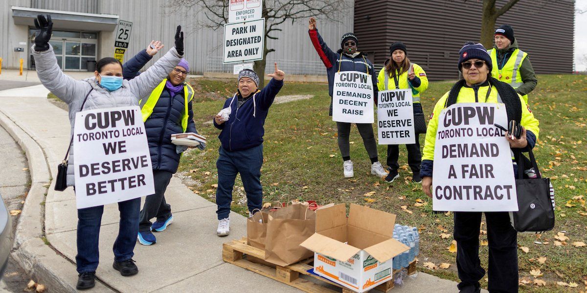 Striking Canada Post workers, represented by the Canadian Union of Postal Workers (CUPW).