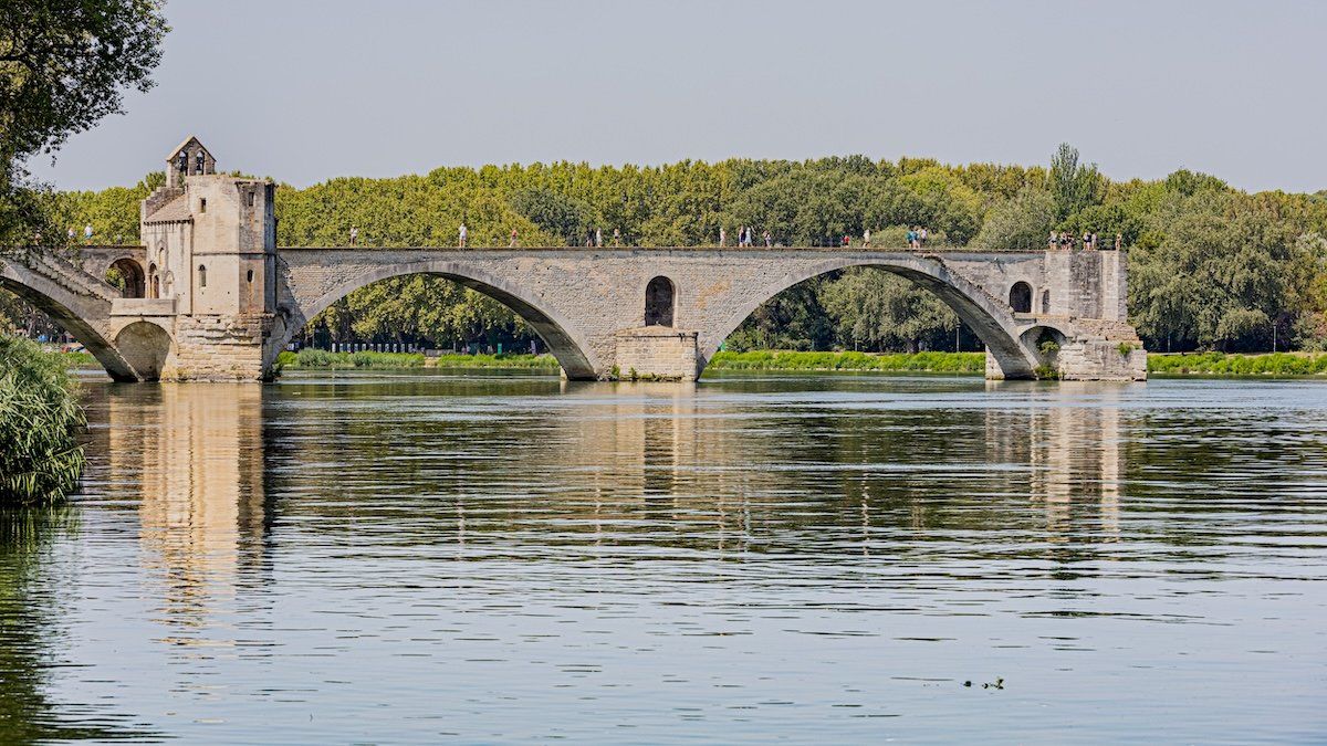 ​The famous Pont of Avignon in the city of Avignon over the Rhone River in southern France, where a historic rape trial is now underway. 