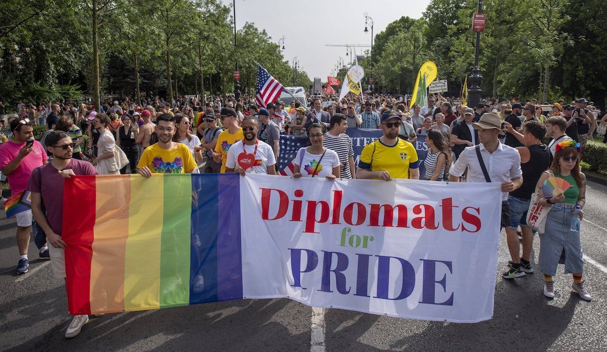 ​The June 2024 LGBTQ Budapest Pride parade in Hungary.