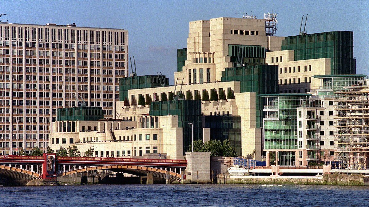 The MI6 secret service headquarters on the bank of the River Thames at Vauxhall in London.