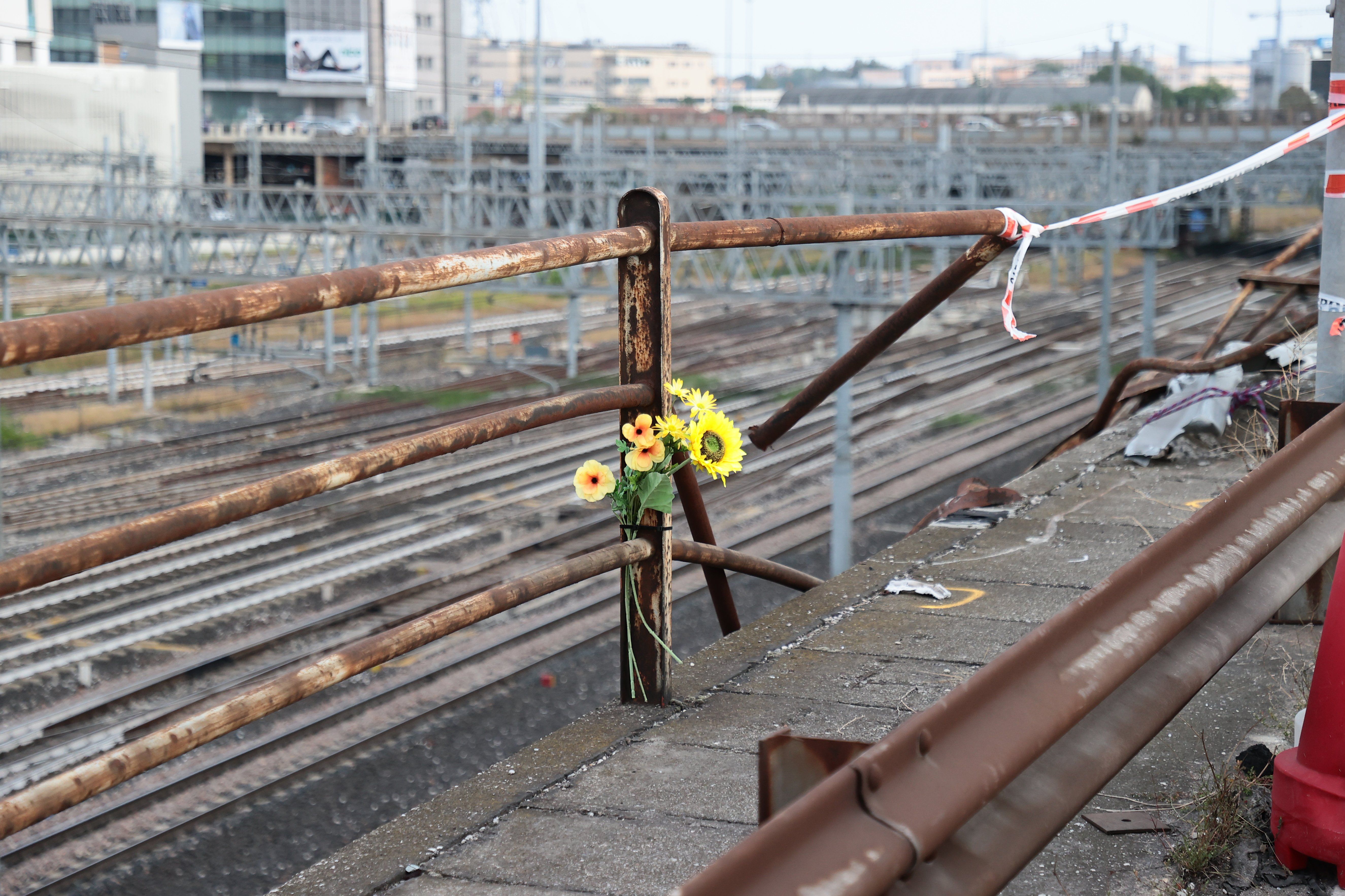 The site of the tragedy where a bus fell from the Mestre overpass outside of Venice, Italy. 