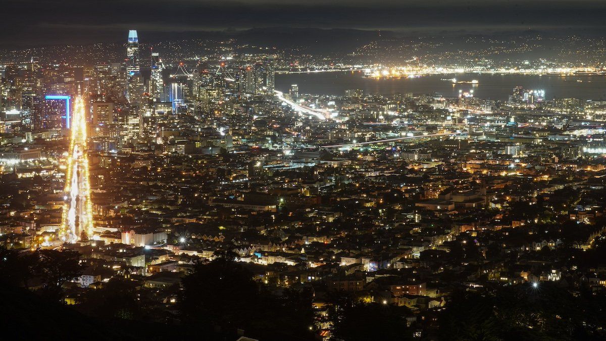 ​The skyline of San Francisco at night. 