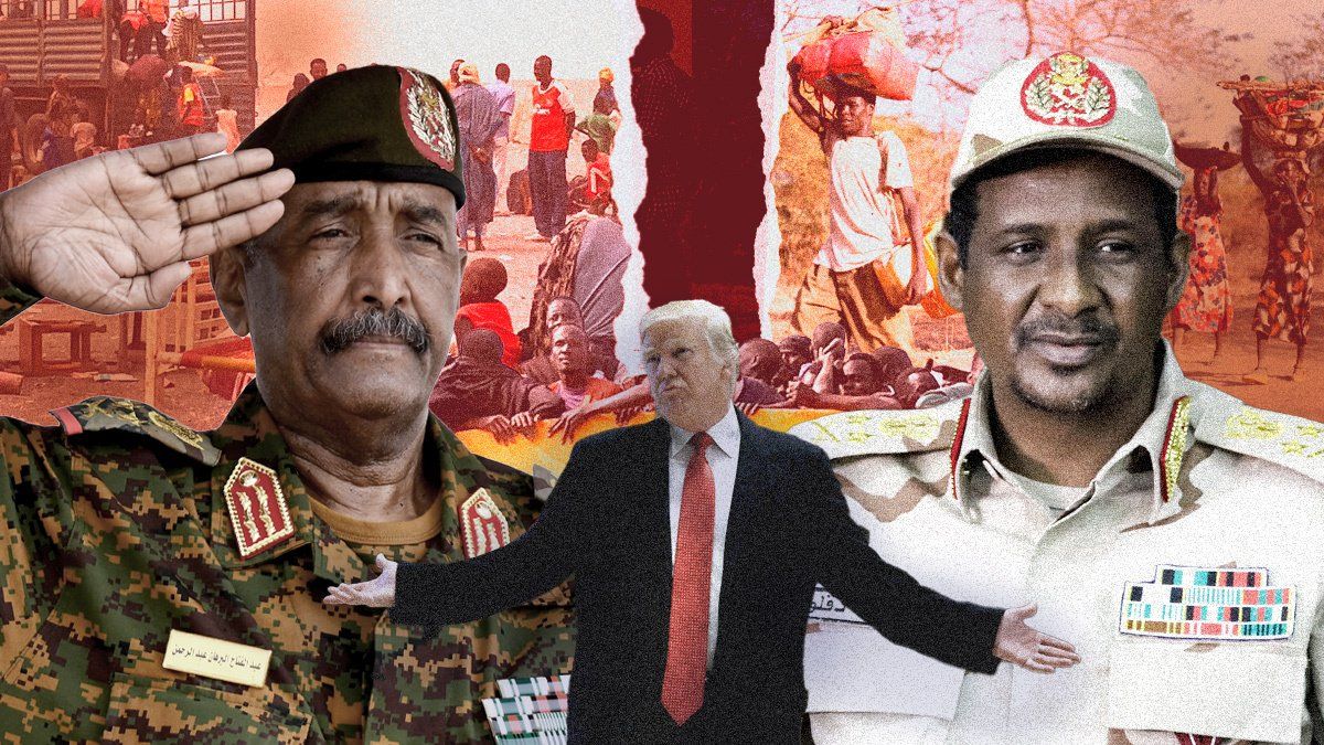 ​Trump between Sudan civil war leaders. 