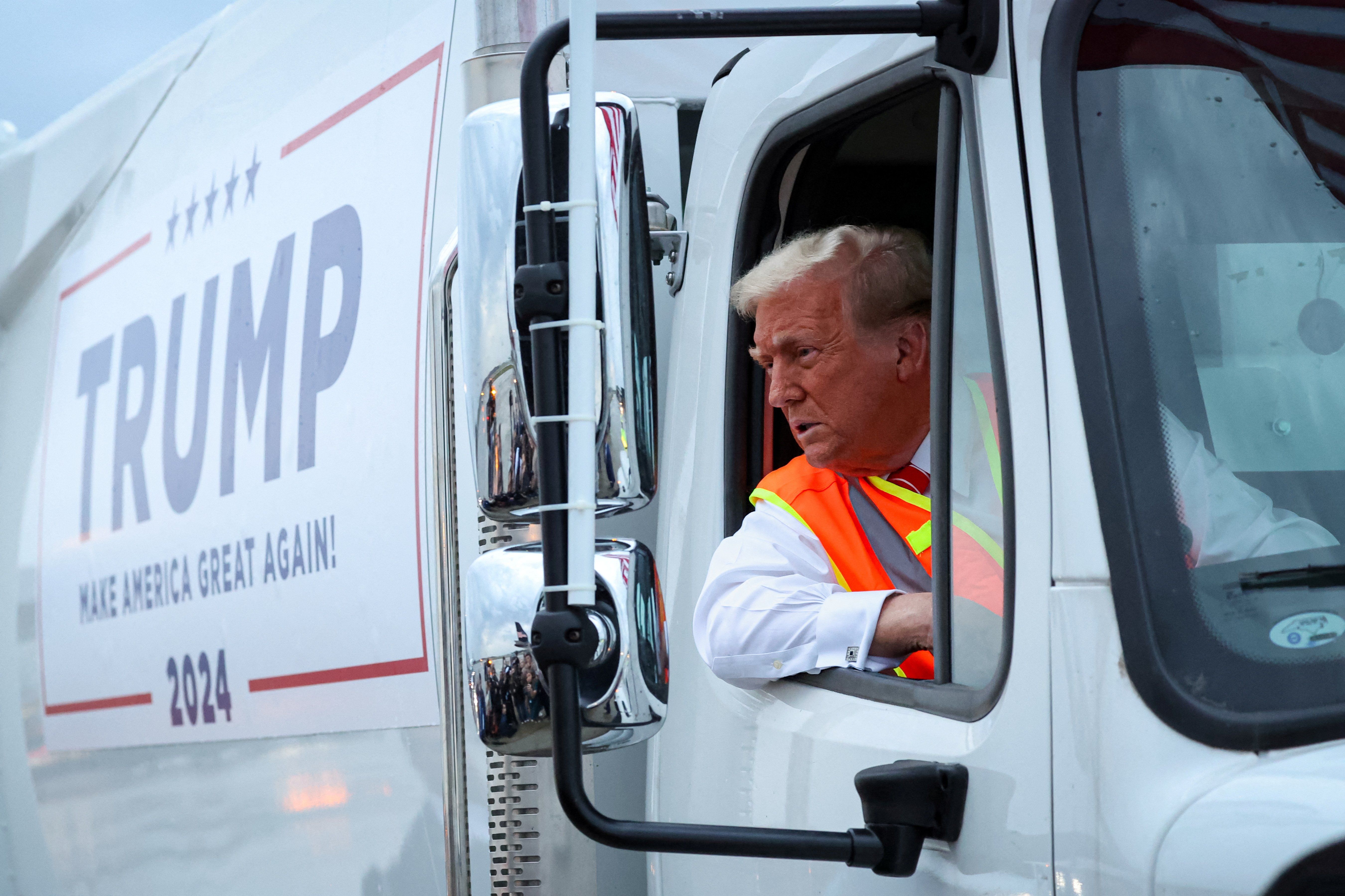 ​Trump in a garbage truck.