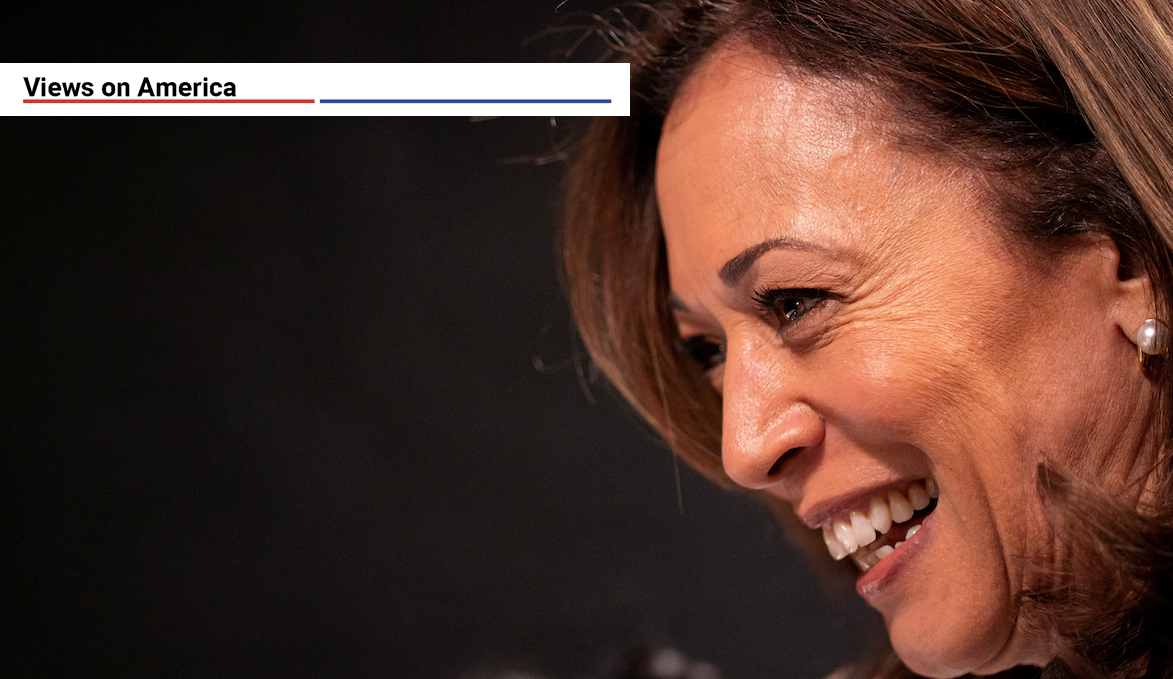 ​Vice President Kamala Harris attends the opening of a pop-up ice cream shop "Smize & Dream" owned by Tyra Banks, in Washington, US, on July 19, 2024. 