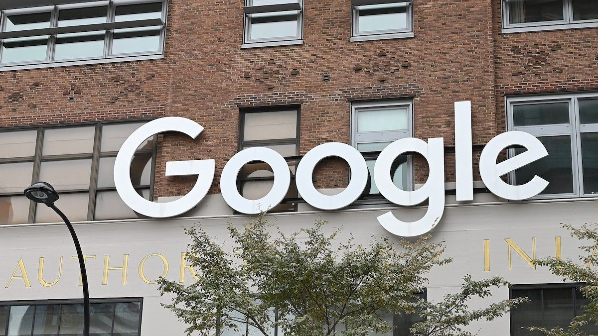 View of Google logo on its corporate offices in lower Manhattan in New York, NY, October 21, 2020.