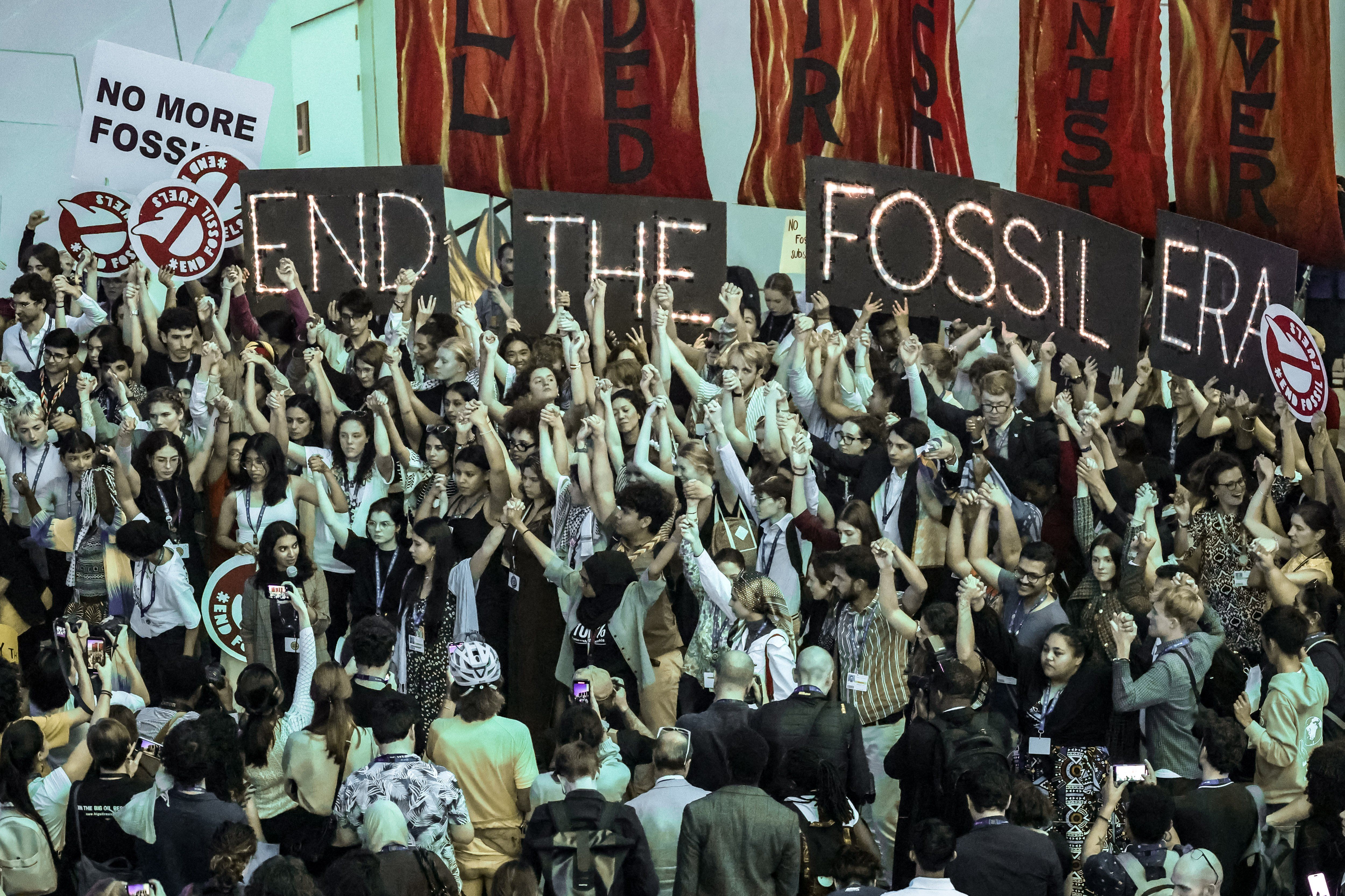 ​Young activist stage the last protest in COP28 conference venue.