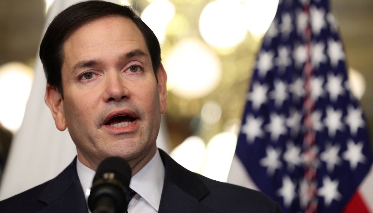 ​Marco Rubio speaks after he is sworn in as Secretary of State by U.S. Vice President JD Vance at the Eisenhower Executive Office Building in Washington, on Jan. 21, 2025. 