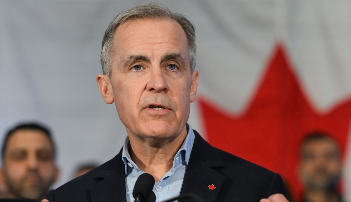 Mark Carney, the former governor of the Bank of Canada, is seen here officially announcing his bid for the federal Liberal Party leadership at Laurier Heights Community League in Edmonton, Canada, on Jan. 16, 2025.  ​