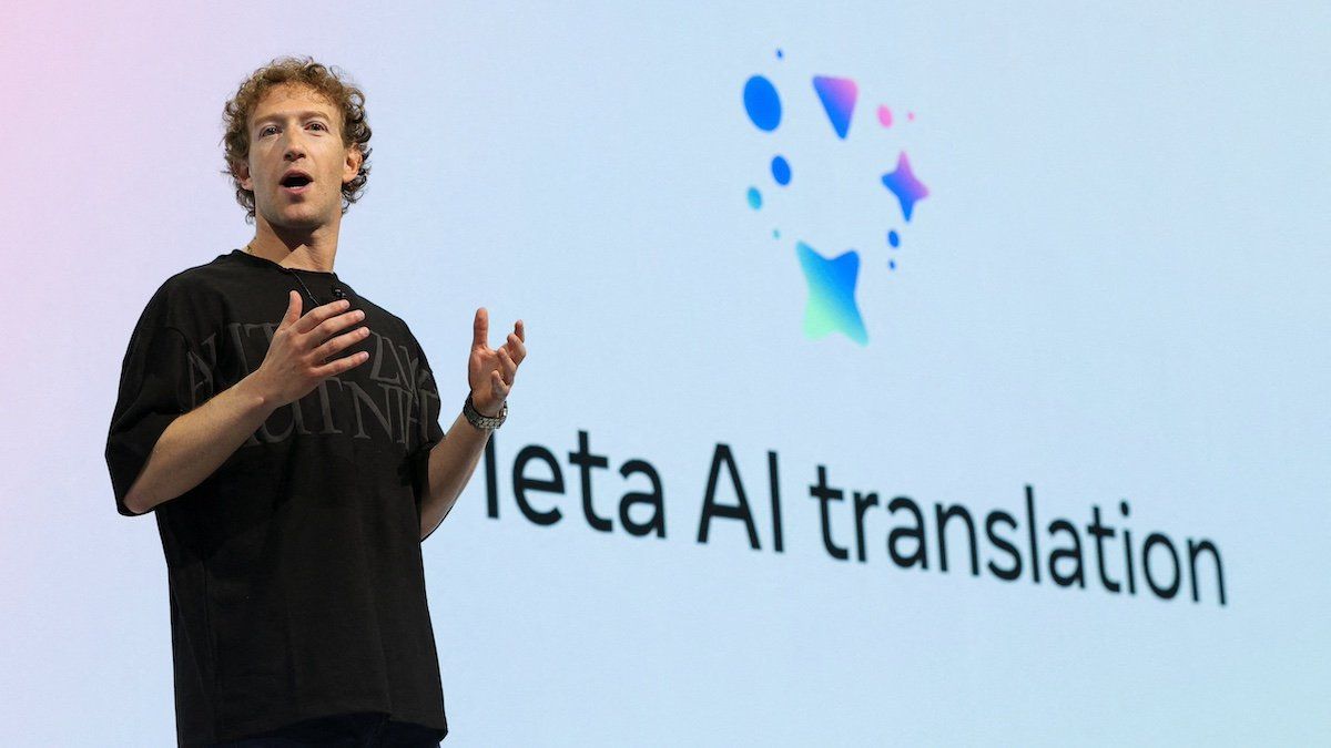 ​Meta CEO Mark Zuckerberg presents Meta AI Translation, as he makes a keynote speech at the Meta Connect annual event, at the company's headquarters in Menlo Park, California, U.S. September 25, 2024. 