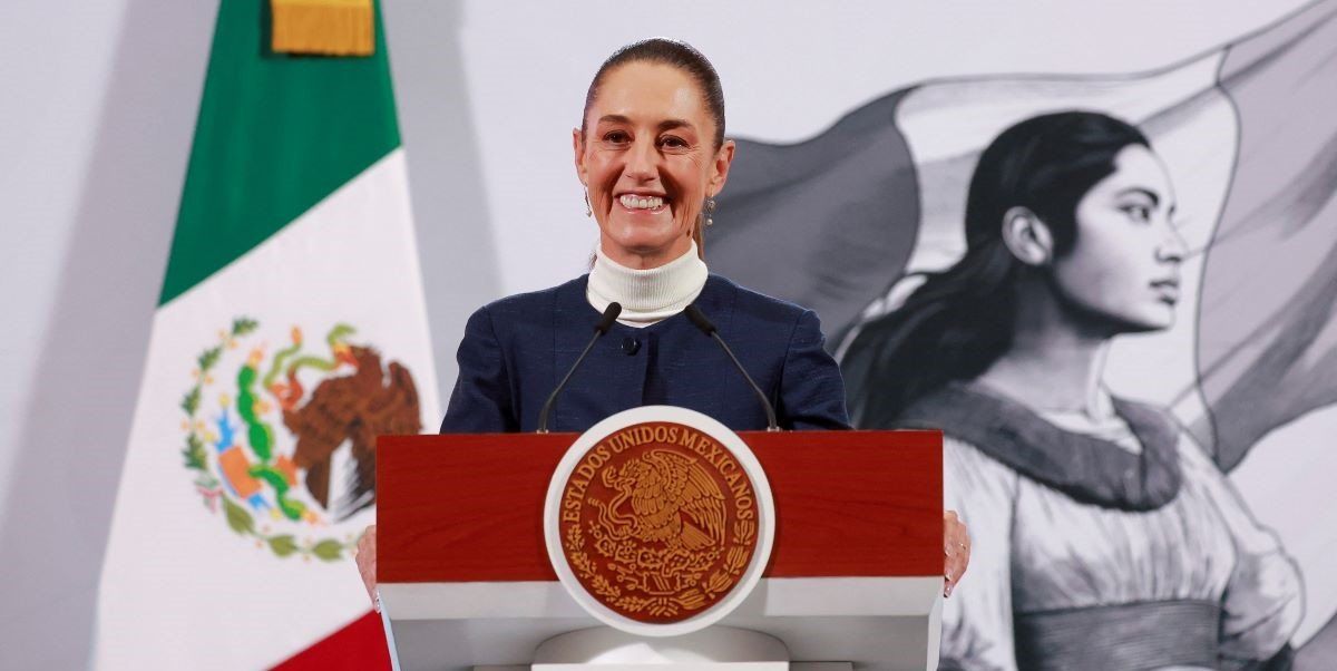 ​Mexico's President Claudia Sheinbaum holds a press conference in Mexico City, Mexico February 3, 2025. 