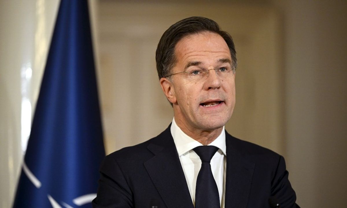 NATO Secretary General Mark Rutte speaks during a joint press conference at the summit of the Baltic Sea NATO countries at the Presidential Palace in Helsinki, Finland, on Jan. 14, 2025. 