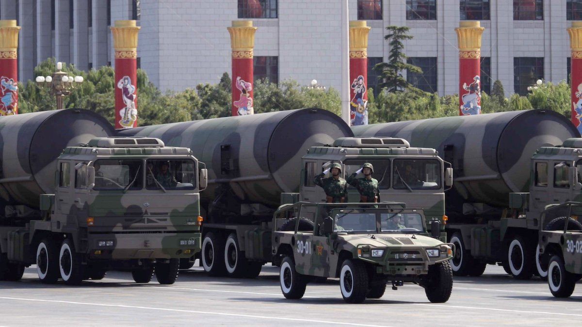 ​Nuclear-capable missiles are displayed during a massive parade to mark the 60th anniversary of the founding of the People's Republic of China in Beijing October 1, 2009. 