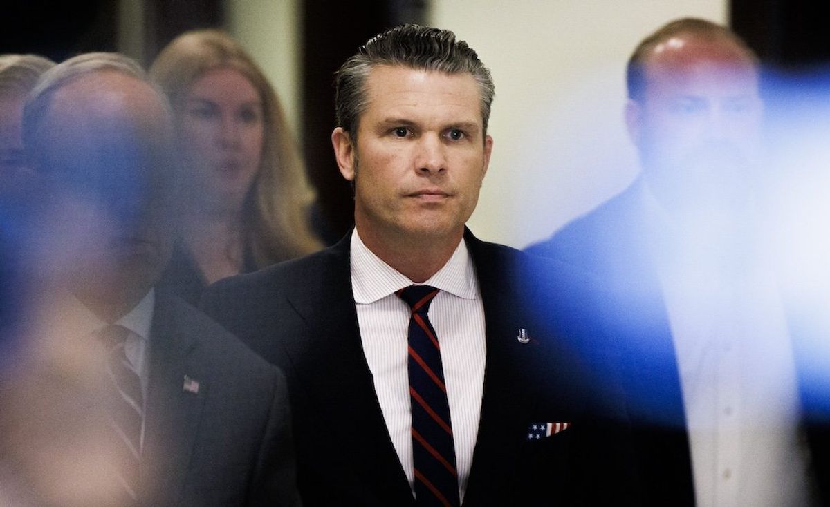 Pete Hegseth, President-elect Donald Trump’s nominee for Secretary of Defense, is seen ahead of a meeting with Sen. Tommy Tuberville in Washington on Dec. 2, 2024.