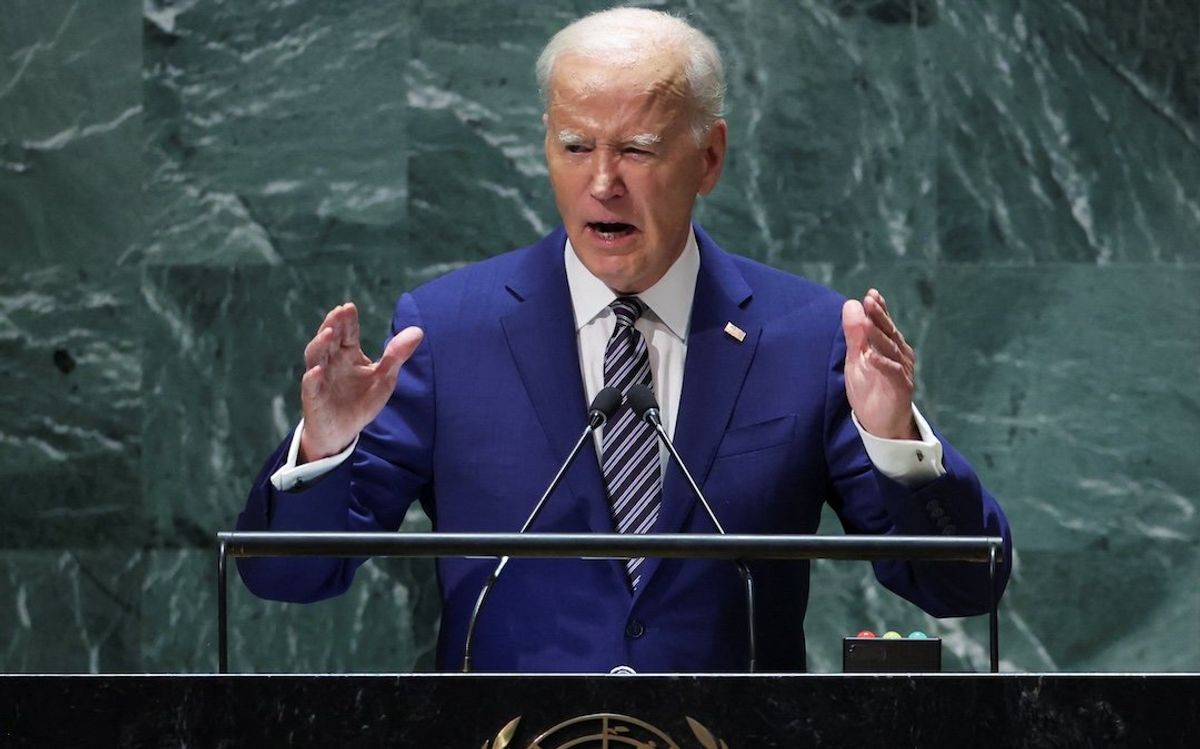 President Joe Biden addresses the 78th Session of the U.N. General Assembly in New York City, U.S., on Sept. 19, 2023. 