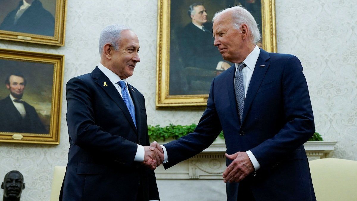 President Joe Biden meets with Israeli Prime Minister Benjamin Netanyahu in the Oval Office at the White House in Washington, U.S., July 25, 2024.