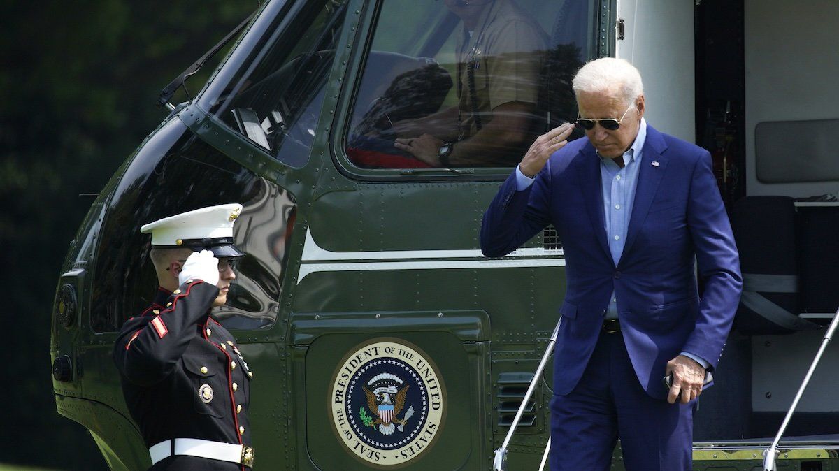 President Joe Biden walks on the South Lawn of the White House upon his return to Washington, DC from Delaware on July 25, 2021.