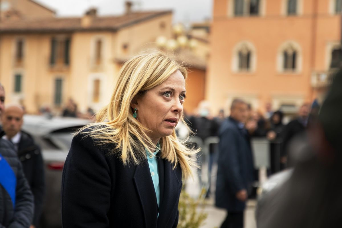 ​Prime Minister Giorgia Meloni pays tribute to the 309 victims of the earthquake that struck, in L'Aquila, Italy, on 5 April 2009. 