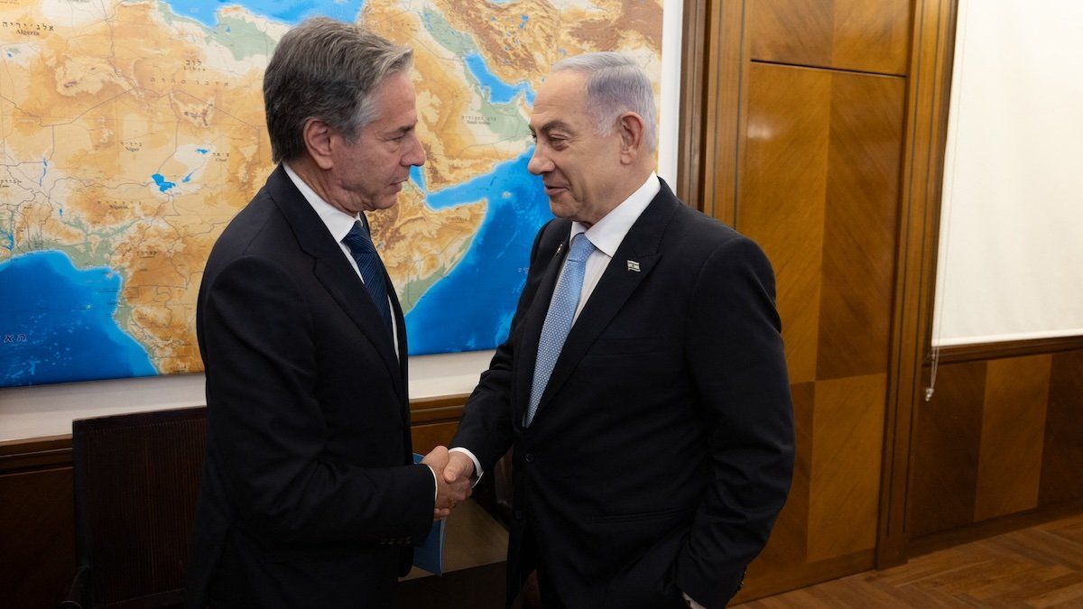 Secretary of State Antony J. Blinken meets with Israeli Prime Minister Benjamin Netanyahu in Tel Aviv, Israel, Monday, August 19, 2024.