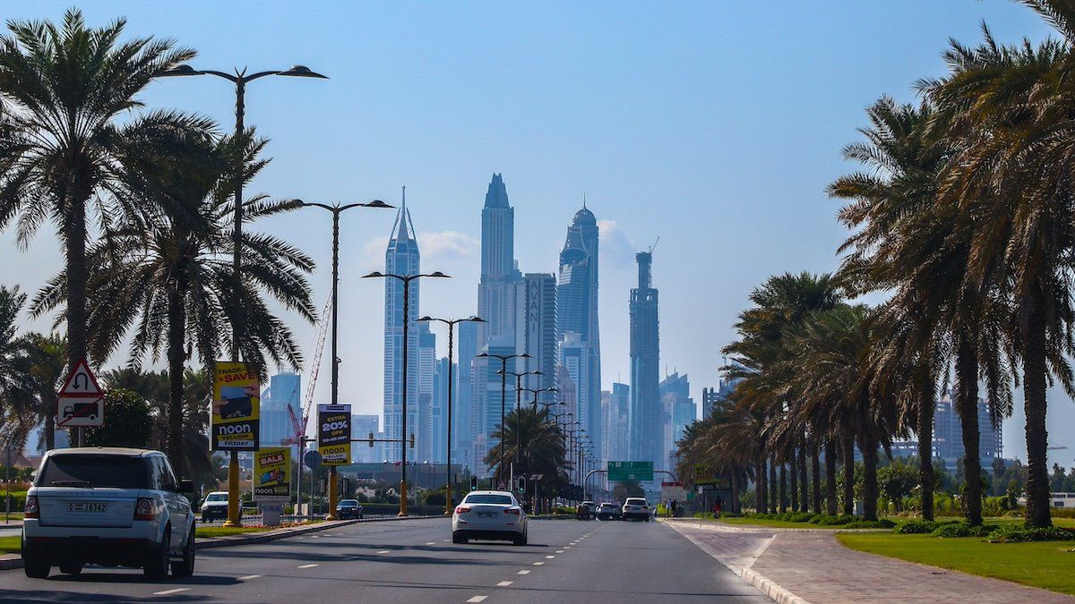 ​Skykline of Dubai, United Arab Emirates, on November 21, 2022 . 