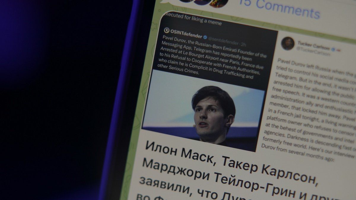 ​The Telegram messaging app is seen on an iPhone in this illustration taken on 25 August, 2024 in Warsaw, Poland. Telegram founder and CEO Pavel Durov was arrested in Paris on charges of failing to take action against the harmful use of Telegram. 