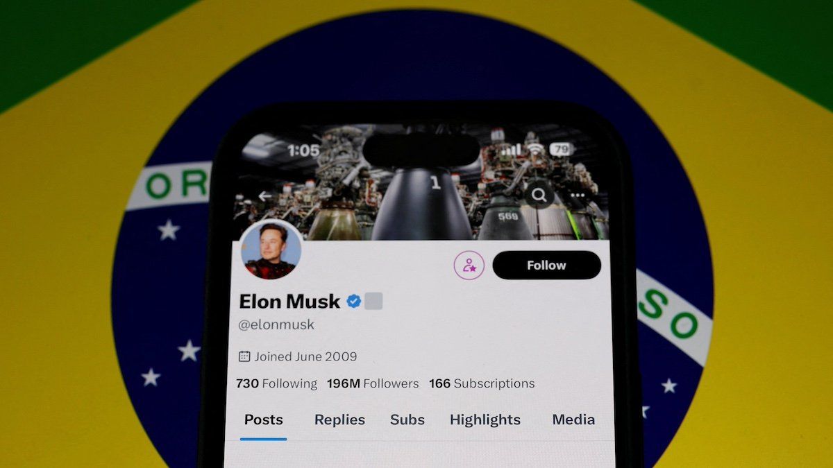 ​The X account of Elon Musk in seen blocked on a mobile screen in this illustration after Brazil's telecommunications regulator suspended access to Elon Musk's X social network in the country to comply with an order from a judge who has been locked in a months-long feud with the billionaire investor, Sao Paulo, Brazil taken August 31, 2024. 