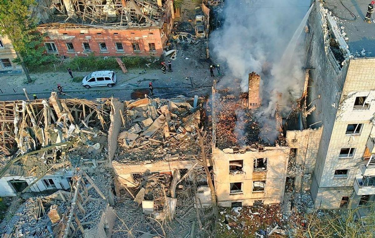 These images and videos show the aftermath of a Russian missile attack on the Ukrainian city of Lviv.