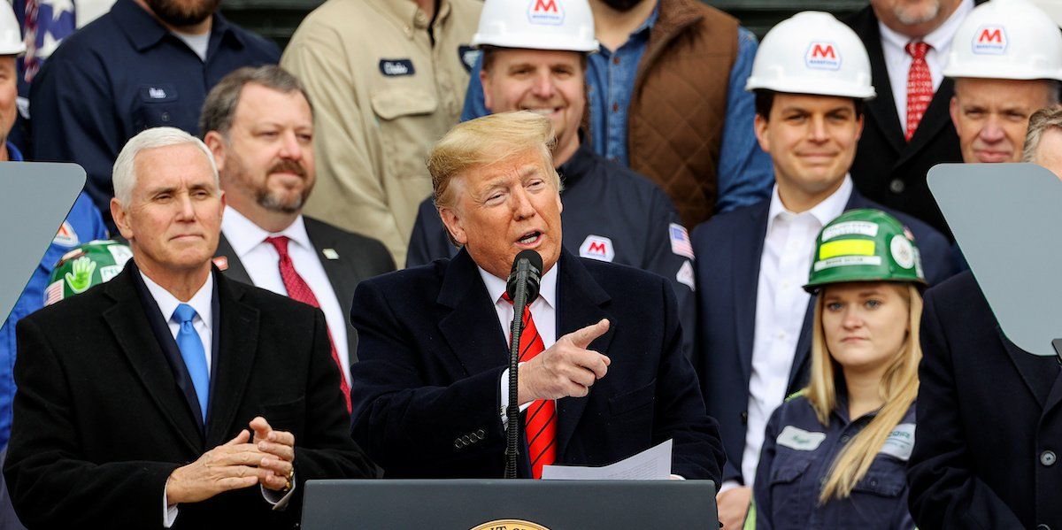 U.S. President Donald Trump speaks during a signing ceremony for the United States-Mexico-Canada Trade Agreement (USMCA) on the South Lawn of the White House in Washington, U.S., January 29, 2020. 